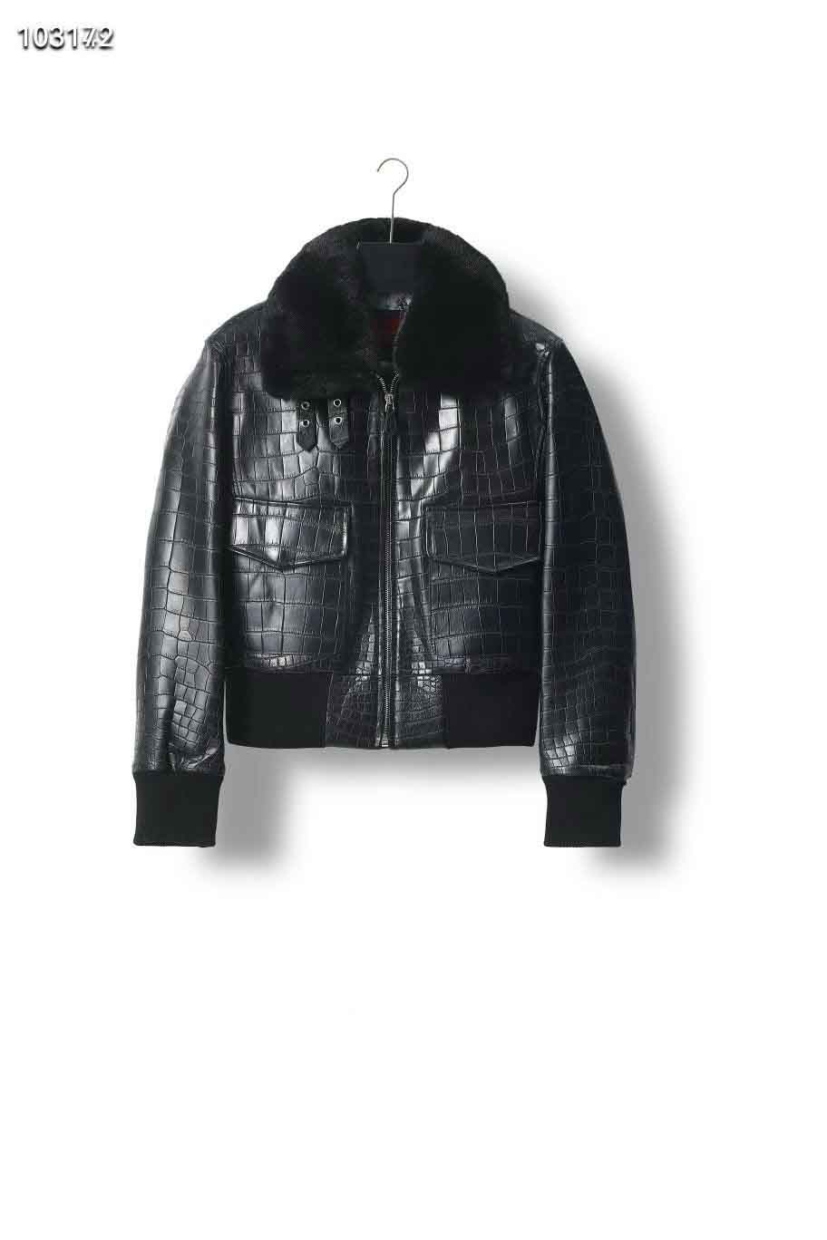 尼罗鳄水染马家同款棕色夹克，水貂毛，100/100桑蚕丝内里，现货齐全码